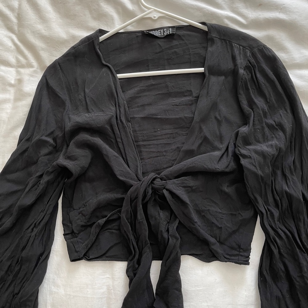 American Threads Crop Tie Top